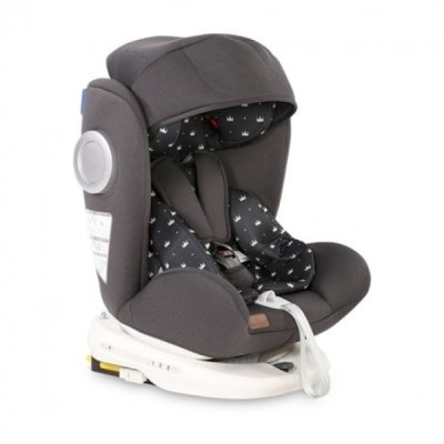 Автокресло  Lorelli Lusso SPS Isofix Black Crowns 2020