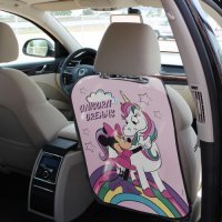 Детская защитная накидка на спинку сиденья в автомобиль Disney Минни Маус единорог