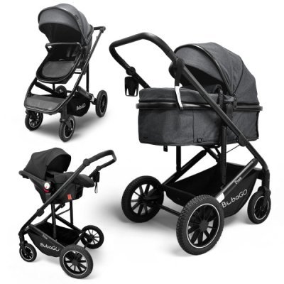 Коляска модульная BubaGO Dias 3в1 серая