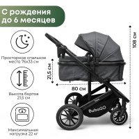 Коляска модульная BubaGO Dias 3в1 серая
