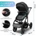 Коляска модульная BubaGO Dias 3в1 черная