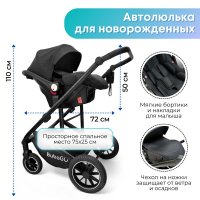 Коляска модульная BubaGO Dias 3в1 черная