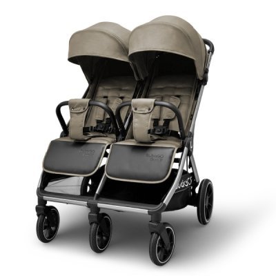 Детская прогулочная коляска для двойни Bubago  Duo X бежевая