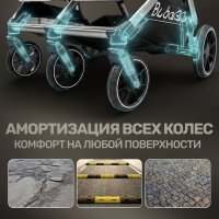 Детская прогулочная коляска для двойни Bubago  Duo X бежевая