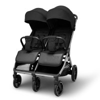 Детская прогулочная коляска для двойни Bubago  Duo X черная