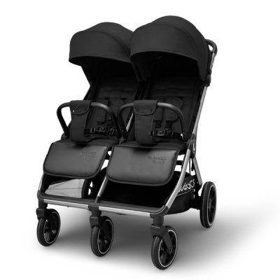 Детская прогулочная коляска для двойни Bubago  Duo X черная