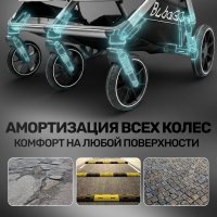 Детская прогулочная коляска для двойни Bubago  Duo X черная
