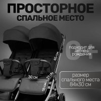 Детская прогулочная коляска для двойни Bubago  Duo X черная