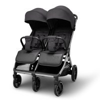 Детская прогулочная коляска для двойни Bubago Duo X темно-серая Детская прогулочная коляска для двойни Bubago Duo X темно-серая