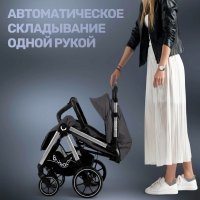Детская прогулочная коляска для двойни Bubago  Duo X темно-серая