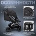 Детская прогулочная коляска для двойни Bubago  Duo X темно-серая