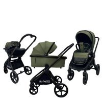 Коляска модульная BubaGO Gaudi 3в1 зеленая