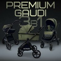 Коляска модульная BubaGO Gaudi 3в1 зеленая