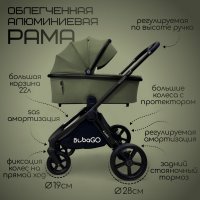 Коляска модульная BubaGO Gaudi 3в1 зеленая