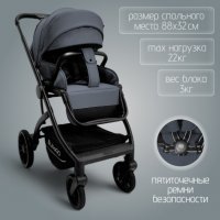Коляска модульная BubaGO Lotta Thermo 3в1 серая