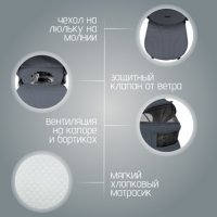 Коляска модульная BubaGO Lotta Thermo 3в1 серая