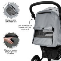 Детская прогулочная коляска BUBAGO MODEL ONE Grey/Серый