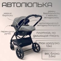 Коляска модульная BubaGO Niveta  3в1 серая