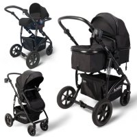 Коляска модульная BubaGO Zoom  3в1 черная
