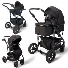 Коляска модульная BubaGO Zoom  3в1 черная