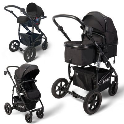 Коляска модульная BubaGO Zoom 3в1 черная