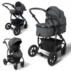 Коляска модульная BubaGO Zoom  3в1 темно-серая