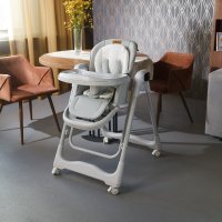 Стульчик для кормления NAVELINA Misto 4 в 1 с электрокачелями (Светло-Серый)