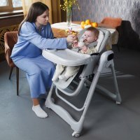 Стульчик для кормления NAVELINA Misto 4 в 1 с электрокачелями (Светло-Серый)
