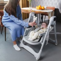 Стульчик для кормления NAVELINA Misto 4 в 1 с электрокачелями (Светло-Серый)