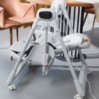Стульчик для кормления NAVELINA Misto 4 в 1 с электрокачелями (Светло-Серый)