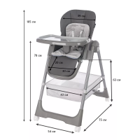 Стульчик для кормления Martin Noir TODY LUX Loft Grey