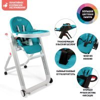 Стульчик для кормления Nuovita Futuro Bianco Turchese/бирюзовый
