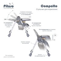 Стульчик для кормления PITUSO Compatto Dark Grey/Темно-серый