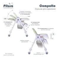 Стульчик для кормления PITUSO Compatto Mint/Мятный