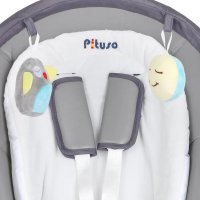 Стульчик для кормления-электрокачели-бустер 3 в 1 PITUSO TRIOLA Dark grey/Темно-серый