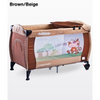 Манеж-кровать Caretero Medio Classic Brown/Beige Манеж-кровать Caretero Medio Classic Brown/Beige