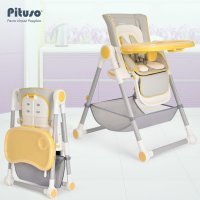 Стул для кормления PITUSO ELCANTO DELUX Grey/серый ECO-кожа