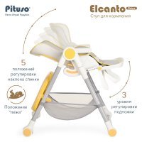 Стул для кормления PITUSO ELCANTO DELUX Grey/серый ECO-кожа