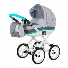 Детская коляска Adamex Marcello (2 в 1) R9 серый-графитовый-бирюзовый