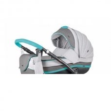 Детская коляска Adamex Marcello (2 в 1) R14 серый-графитовый-бирюзовый