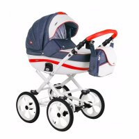 Детская коляска Adamex Marcello (2 в 1) R1 синий-белый-красный Детская коляска Adamex Marcello (2 в 1) R1 синий-белый-красный