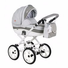 Детская коляска Adamex Marcello (2 в 1) R10 серый-графитовый-белый