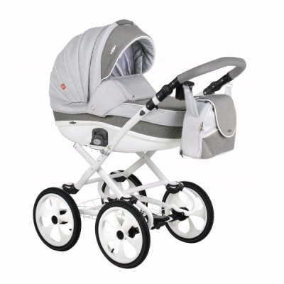 Детская коляска Adamex Marcello (2 в 1) R10 серый-графитовый-белый