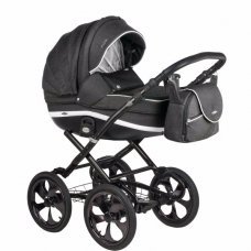 Детская коляска Adamex Marcello (2 в 1) R11 черный-белый-черный