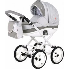 Детская коляска Adamex Marcello (2 в 1) R13 серый-графитовый-белый