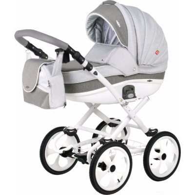 Детская коляска Adamex Marcello (2 в 1) R13 серый-графитовый-белый