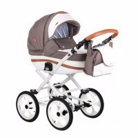 Детская коляска Adamex Marcello (2 в 1) R4 коричневый-белый-коричневый Детская коляска Adamex Marcello (2 в 1) R4 коричневый-белый-коричневый