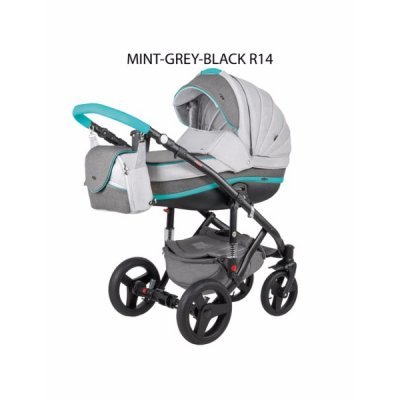Детская коляска Adamex Vicco (2 в 1) R14 серый-графитовый-бирюзовый