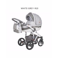 Детская коляска Adamex Vicco (2 в 1) R10 серый-графитовый-белый Детская коляска Adamex Vicco (2 в 1) R10 серый-графитовый-белый