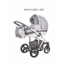 Детская коляска Adamex Vicco (2 в 1) R10 серый-графитовый-белый